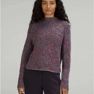 Lululemon Cotton-Cashmere Blend Mock Neck Sweater-size 4